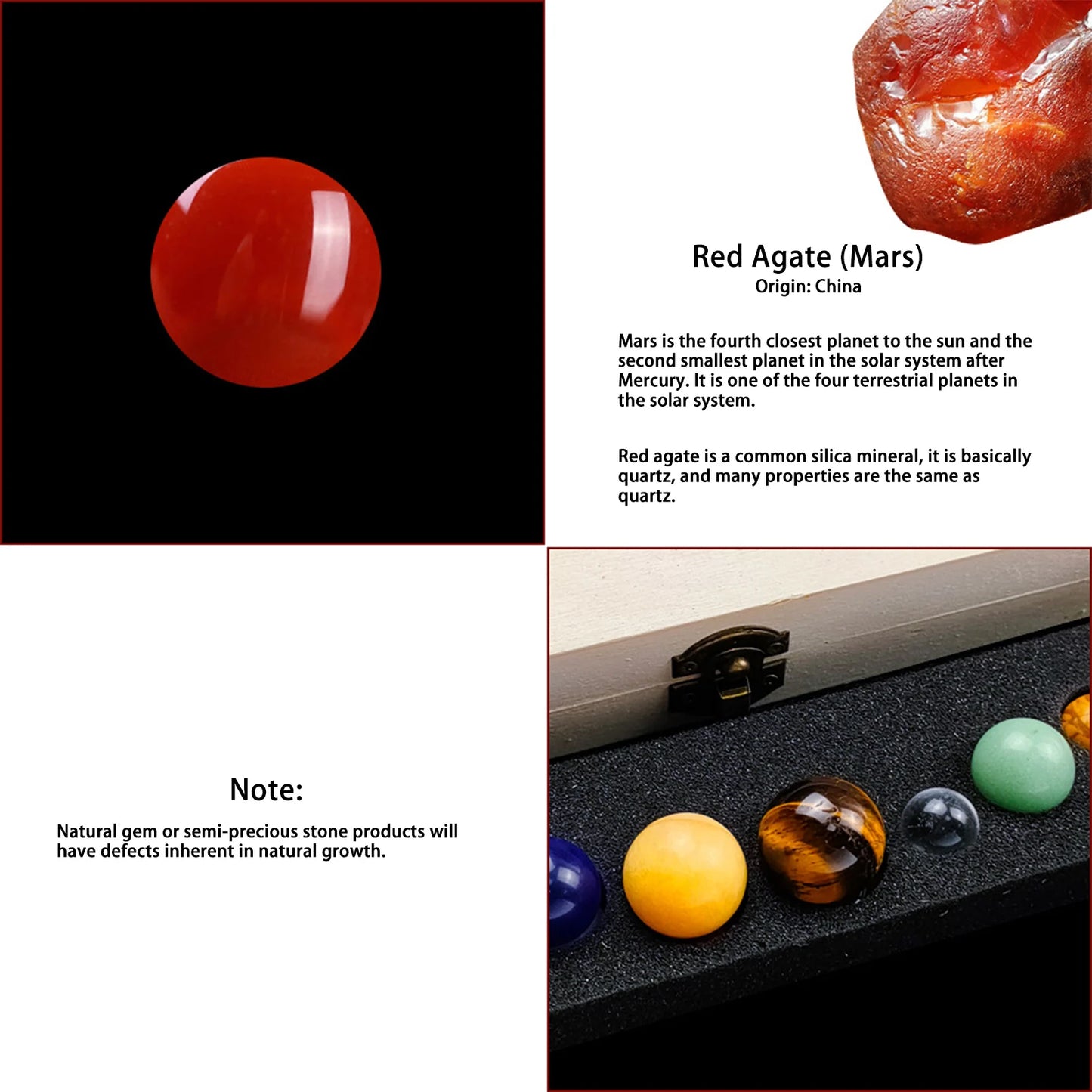 Nine Planets Solar System Natural Gemstone