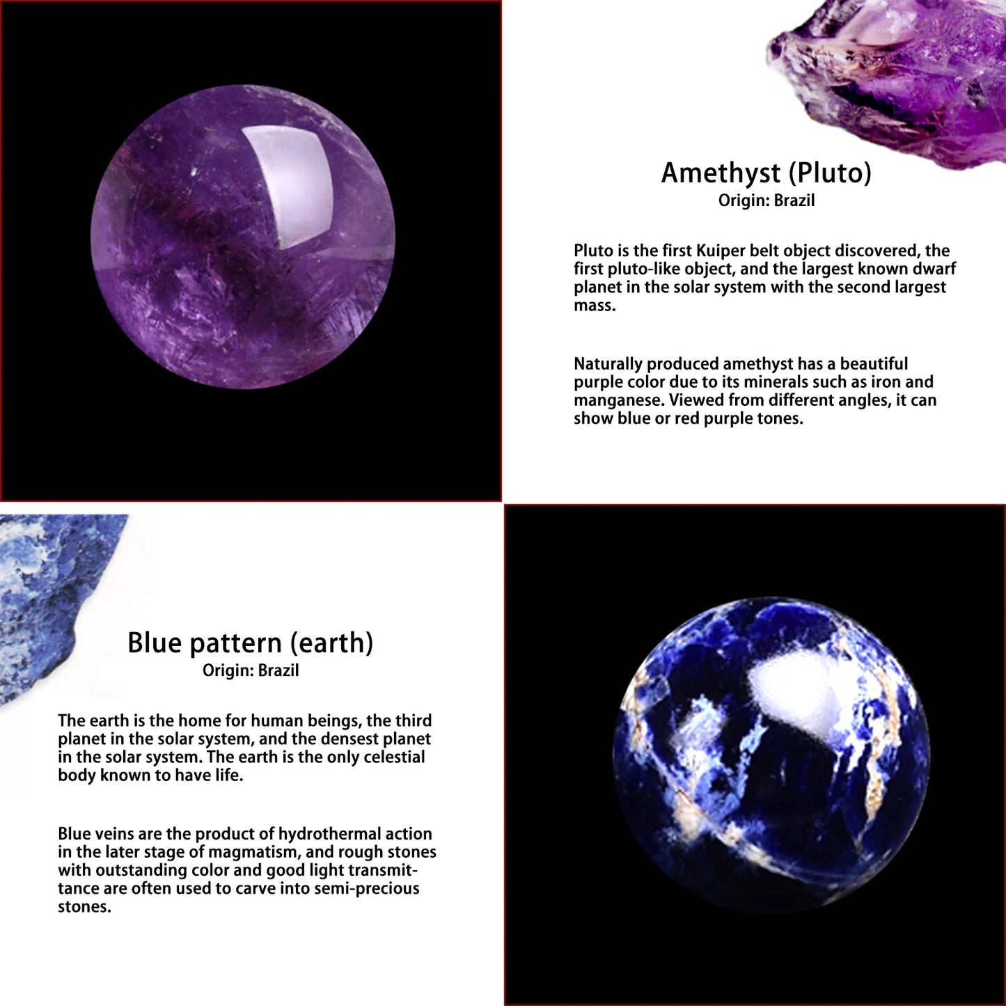 Nine Planets Solar System Natural Gemstone