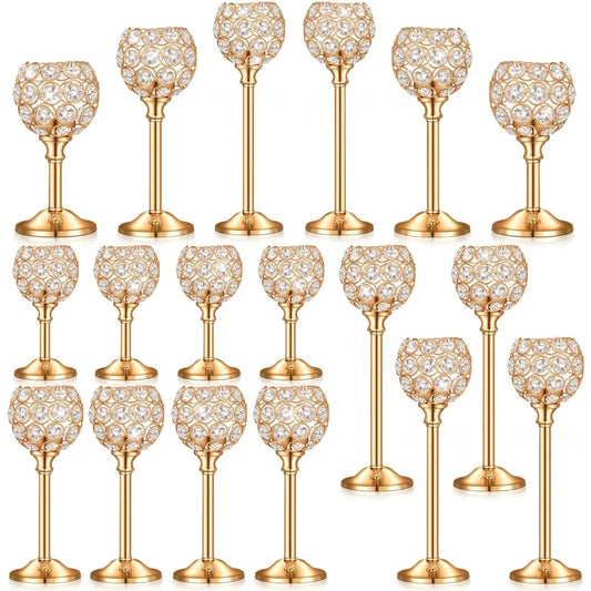 18 Pieces Crystal Candle Stick Holder