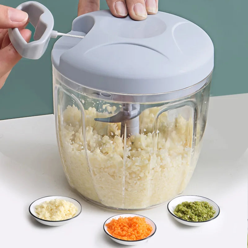 500/900ML Manual Meat Vegie Garlic Mincer Chopper Crusher Grinder