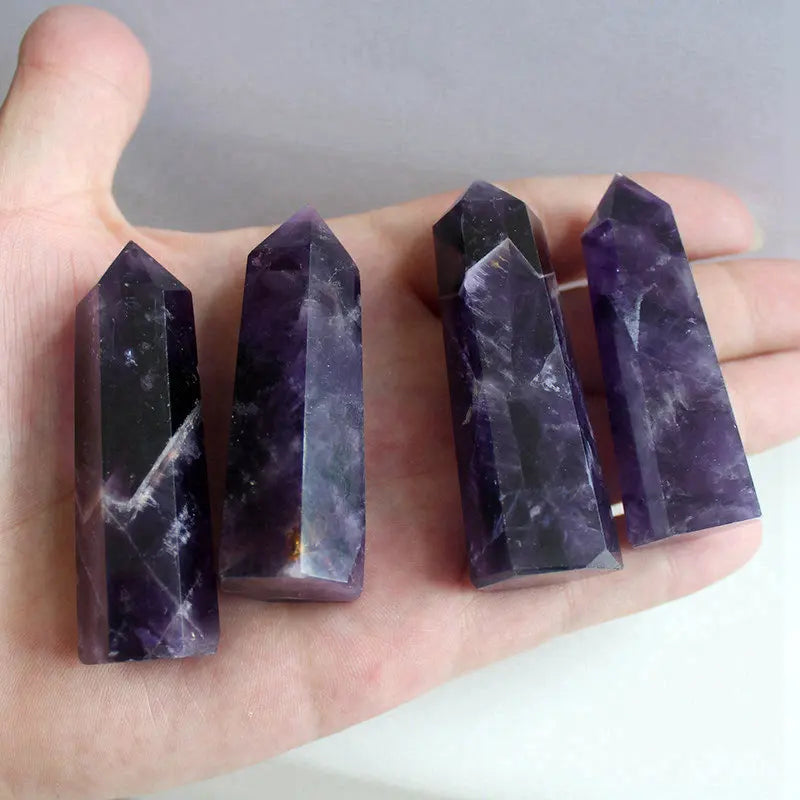 Natural Crystal Point Wand Clear Fluorite Amethyst Rose Quartz Healing Stone